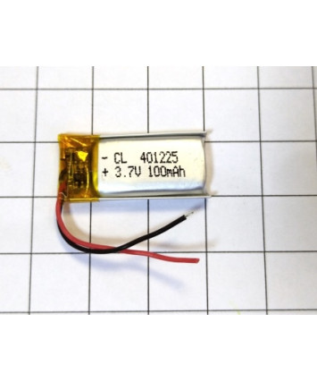 Батарея (аккумулятор) (Li-ion 3.7В 100мА·ч), (25*12*4 мм) UK 401225P