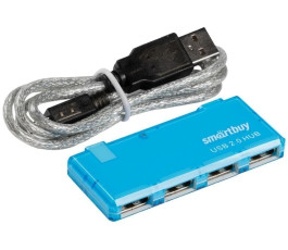 USB-концентратор Smartbuy 6110 (4 порта USB 2.0), голубой