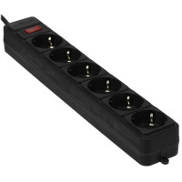 Сетевой фильтр DEXP Standard 630B, 10А, 3м, 6 розеток, черный