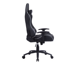 Кресло игровое Cactus CS-CHR-030BLS черный/серебристый, эко.кожа, с подголов., крестов. сталь