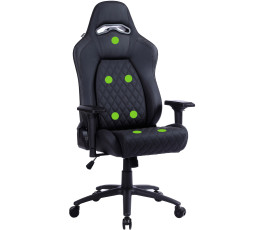 Кресло игровое Cactus CS-CHR-130-M с вибромассажем черный эко.кожа с подголов. крестов. черный