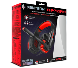 Гарнитура игровая с LED подсветкой PANTEON GHP-750 Pro черно-красная