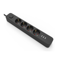 Сетевой фильтр Гарнизон Мультипорт EPS-4-U3-B-2, 2м, 4 розетки, 3xUSB 2.0, 10А, черный