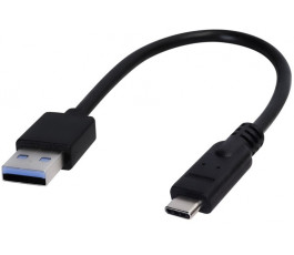 Кабель USB 3.1 A (M) -  Type C (M), 15См, Smartbuy (SBCAB-754K), черный