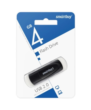Флеш накопитель 4Gb USB 2.0 SmartBuy Scout Black (SB004GB2SCK)