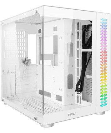 Корпус mATX кубик без БП Ginzzu V502, белый