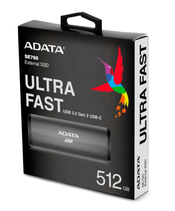 Внешний накопитель SSD 512b ADATA SE760 (ASE760-512GU32G2-CTI), серый