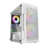 Корпус mATX без БП Powercase Mistral Micro Z3W Mesh LED (CMIMZW-L3), белый