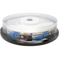 Оптический диск CD-R Philips 700 Mb, 52х, Cake Box (10шт)