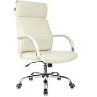 Кресло руководителя Бюрократ T-8010SL экокожа, крестовина металл, слоновая кость