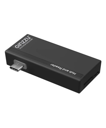 Картридер внешний Ginzzu GR-562UB, Type-C и USB Концентратор (1xUSB 3.0 + 1xUSB 2.0)