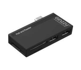 Картридер внешний Ginzzu GR-562UB, Type-C и USB Концентратор (1xUSB 3.0 + 1xUSB 2.0)