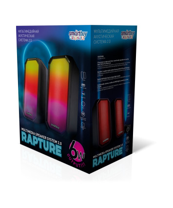 Акустика 2.0 SmartBuy RAPTURE, Bluetooth, RGB-подсветка, черный