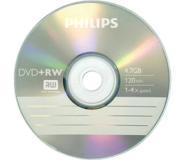 Оптический диск DVD-RW Philips 4.7 Gb, 4х (1шт)