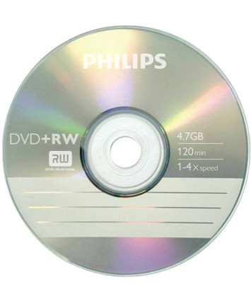 Оптический диск DVD-RW Philips 4.7 Gb, 4х (1шт)