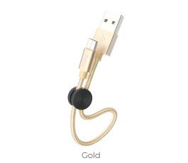 Кабель USB - microUSB, Hoco X35 0,25м, золотой