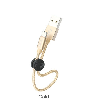 Кабель USB - microUSB, Hoco X35 0,25м, золотой
