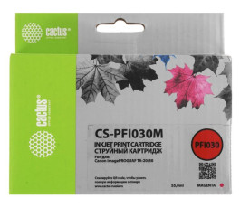 Картридж совместимый Cactus CS-PFI030M для Canon imagePROGRAF TA-20/30 с чипом, 55мл, пурпурный