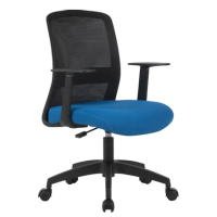 Кресло Cactus CS-MC333-BKBL черный сиденье темно-синий сетка/ткань низк.спин. крестов. пластик