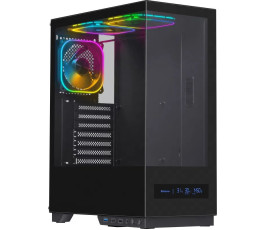 Корпус ATX без БП Defender HyperHub Pro, дисплей, черный (с кулерами)