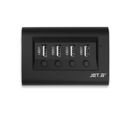 USB-концентратор Jet.A JA-UH14, чёрный (4 порта USB 2.0, с выключателями портов)