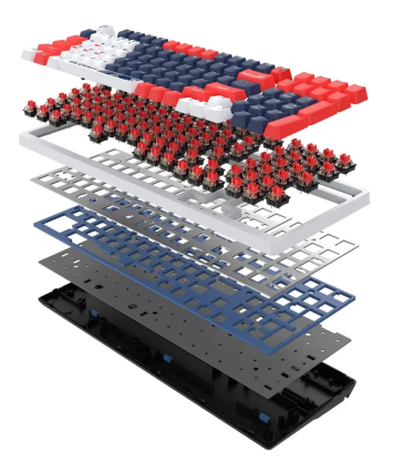 Клавиатура механическая A4Tech Bloody S98, синий/белый, USB