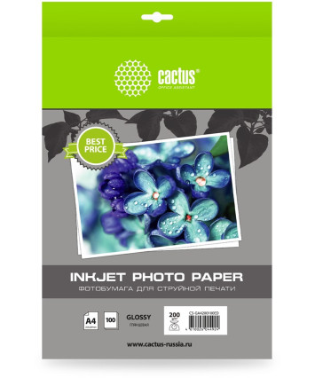 Фотобумага Cactus А4 Глянцевая 200г/м2 100л (CS-GA4200100ED)