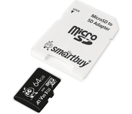 Карта памяти MicroSDXC UHS-I Card 64Gb Smartbuy Advanced (c адаптером)