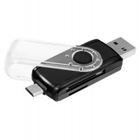 Картридер внешний OTG, Ginzzu GR-589UB, USB 3.0/microUSB