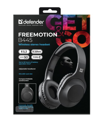 Bluetooth Гарнитура Defender FreeMotion B445 черный