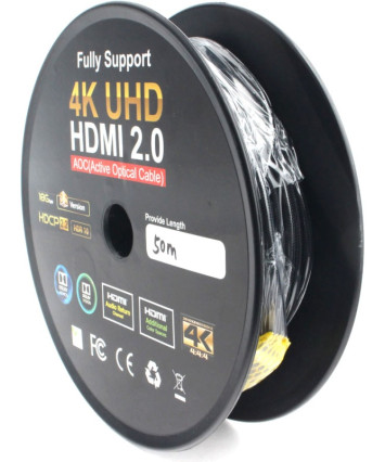 Активный оптический кабель HDMI Cablexpert 50м, 19M/19M, v2.0, AOC, черный, CCBP-HDMI-AOC-50M Активный оптический кабель HDMI Cablexpert 50м, 19M/19M, v2.0, AOC, черный, CCBP-HDMI-AOC-50M