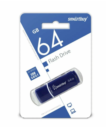 Флеш накопитель 64Gb USB 3.0 SmartBuy CROWN Blue (SB64GBCRW-Bl)