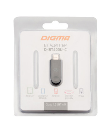 Адаптер Bluetooth v.4.0, Digma D-BT400U-C