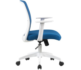 Кресло Cactus CS-WMC333-BL темно-синий, сетка/ткань, низк.спин., крестов. пластик