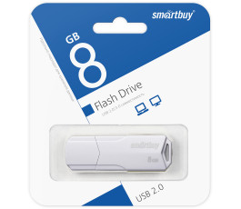 Флеш накопитель 8Gb USB 2.0 SmartBuy CLUE White (SB8GBCLU-W)