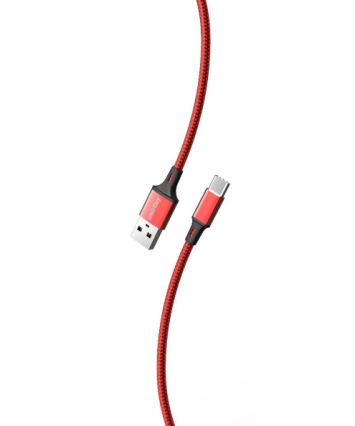 Кабель USB - Type-C, Smartbuy S14, 3А, 1м, красный