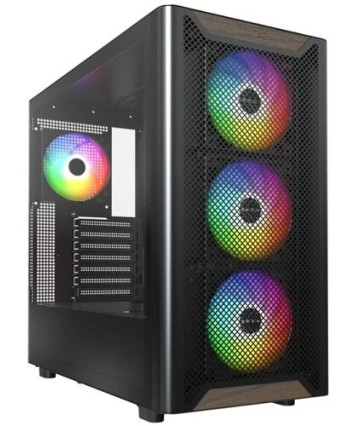 Корпус ATX без БП Montech XR Wood (B), ARGB, черный
