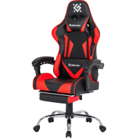 Кресло игровое Defender Рilоt, черный/красный
