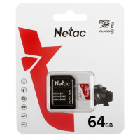 Карта памяти MicroSDXC UHS-I U1 Card 64Gb Netac P500 ECO (NT02P500ECO-064G-R) (с адаптером)