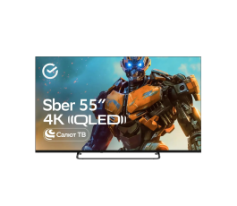 Телевизор 55" Sber SDX 55UQ5236, 3840x2160, 4K Ultra HD, 60 Гц, Wi-Fi, Smart TV, СалютТВ, черный