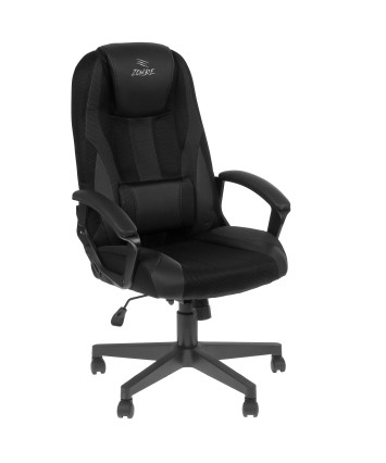 Кресло Бюрократ Zombie 9 черный/серый, искусст.кожа/ткань, крестовина пластик