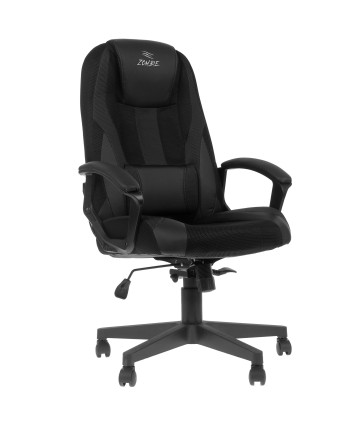 Кресло Бюрократ Zombie 9 черный/серый, искусст.кожа/ткань, крестовина пластик