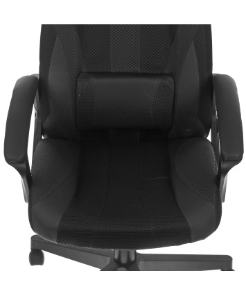 Кресло Бюрократ Zombie 9 черный/серый, искусст.кожа/ткань, крестовина пластик