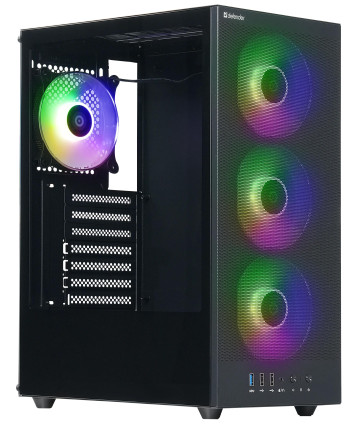 Корпус ATX без БП Defender RaptorX, черный (с кулерами) Корпус ATX без БП Defender RaptorX, черный (с кулерами)