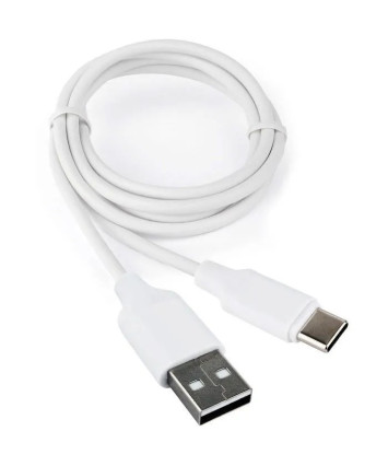 Кабель USB - Type-C Cablexpert CCP-USB2-AMCM-1M-RU-W, 3A, 36Вт, QC3.0, медь, 1м, белый