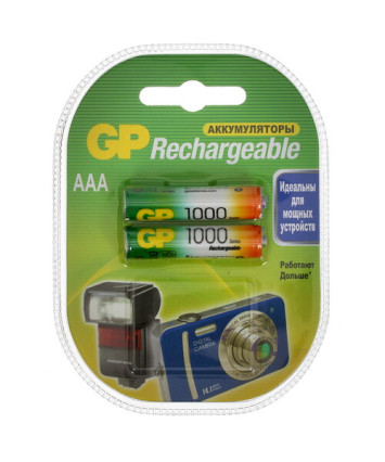 Аккумуляторные батарейки AAA GP 1000mAh 100AAAHC-2DECRC2 2шт