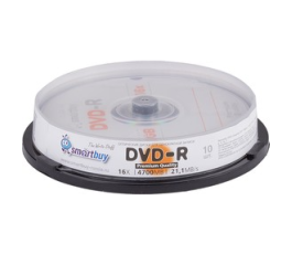Оптический диск DVD+R Smartbuy 4.7 Гб, 16х, 10шт, кейк-бокс (SBDV-R10)/20