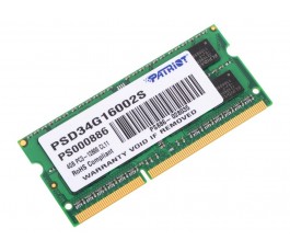 Модуль памяти SODIMM 4Gb DDR3 1600MHz Patriot PC12800  (PSD34G16002S)