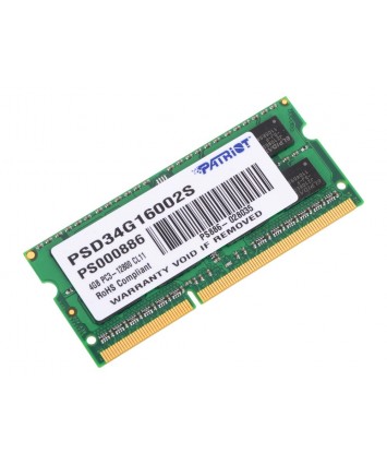 Модуль памяти SODIMM 4Gb DDR3 1600MHz Patriot PC12800  (PSD34G16002S)