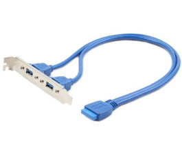Планка в системный блок Cablexpert CC-USB3-RECEPTACLE-LP на 2xUSB 3.0 19-pin USB 3.0 мат.платы
